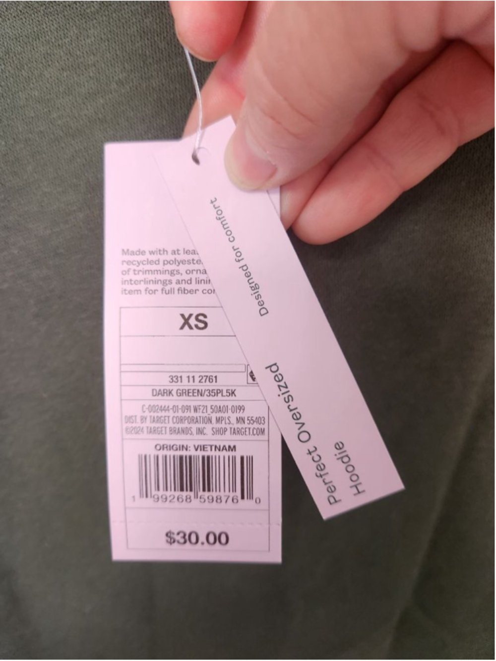 Wild Fable Dark Green Perfect Oversized Hoodie XS - Picture 3 of 6